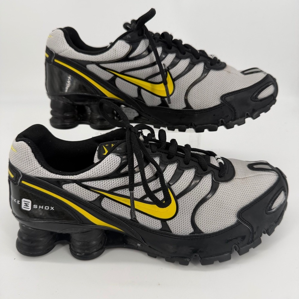 Nike Shox iD Womens Running Shoes Grey Black Yellow 326907-992 Size 8
